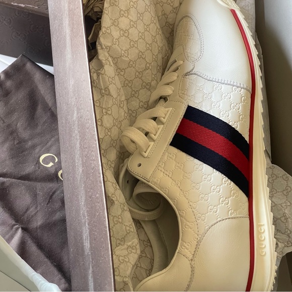 Gucci Leather Web Sneaker 'White' , 233334  Size 11 - Picture 11 of 12